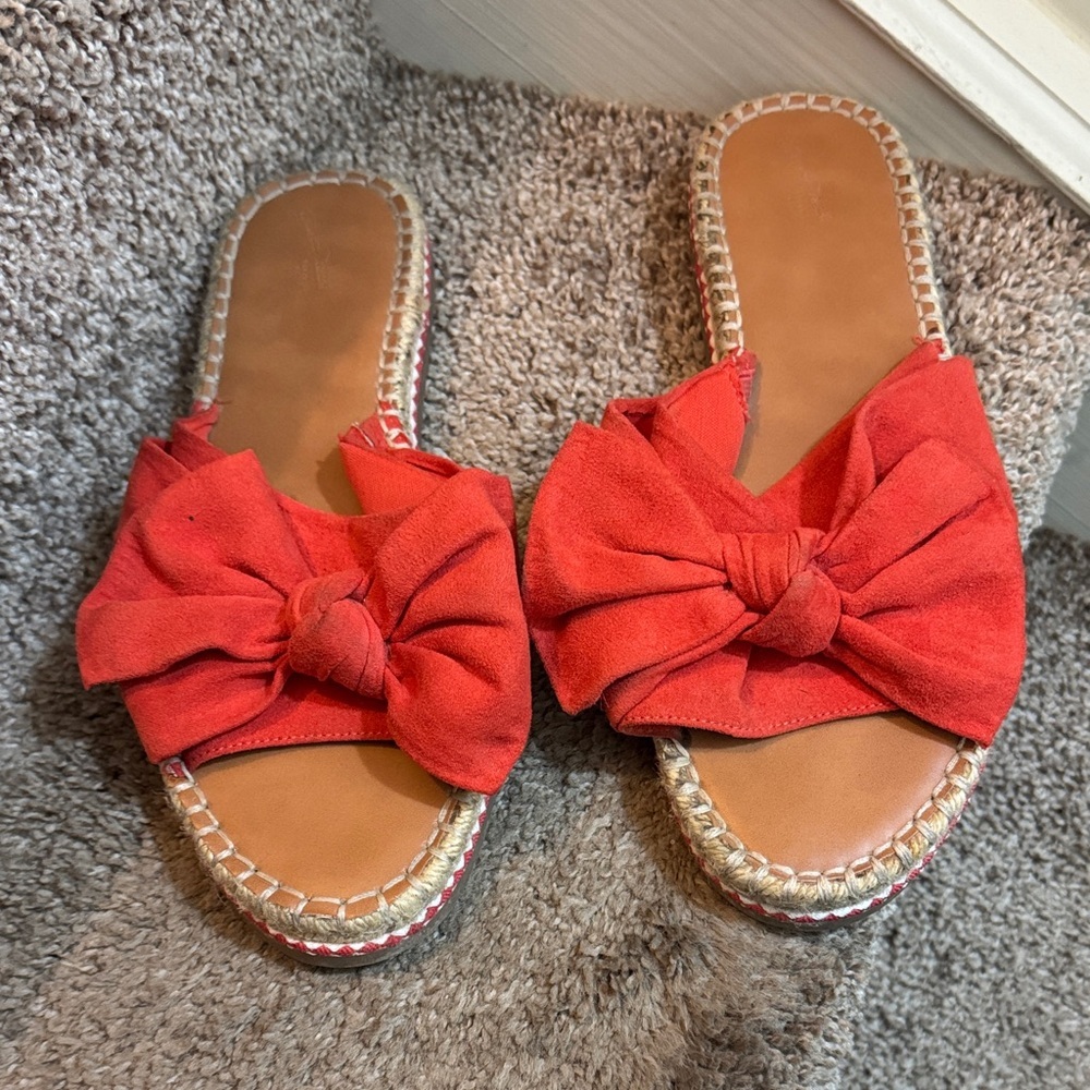 Universal Thread Red Espadrille Bow Slides